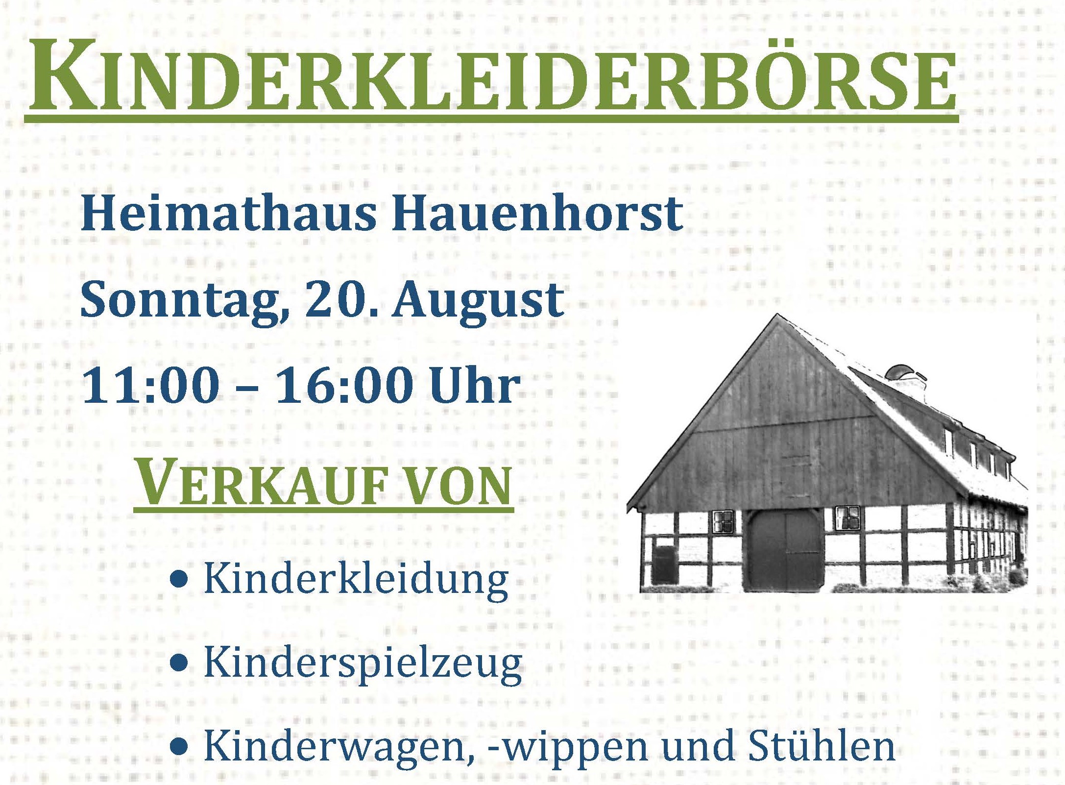 Kinderkleiderbörse am Heimathaus
