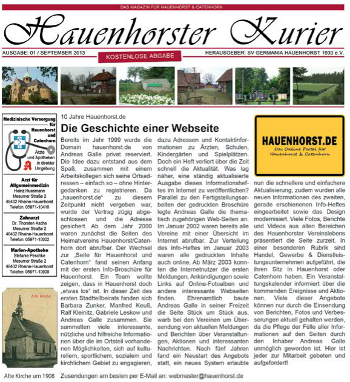 Titelseite Hauenhorster Kurier